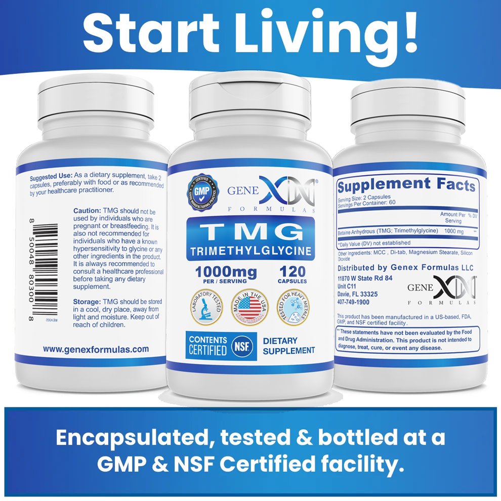 Genex TMG Trimethylglycine 1000mg (30-Day Supply)