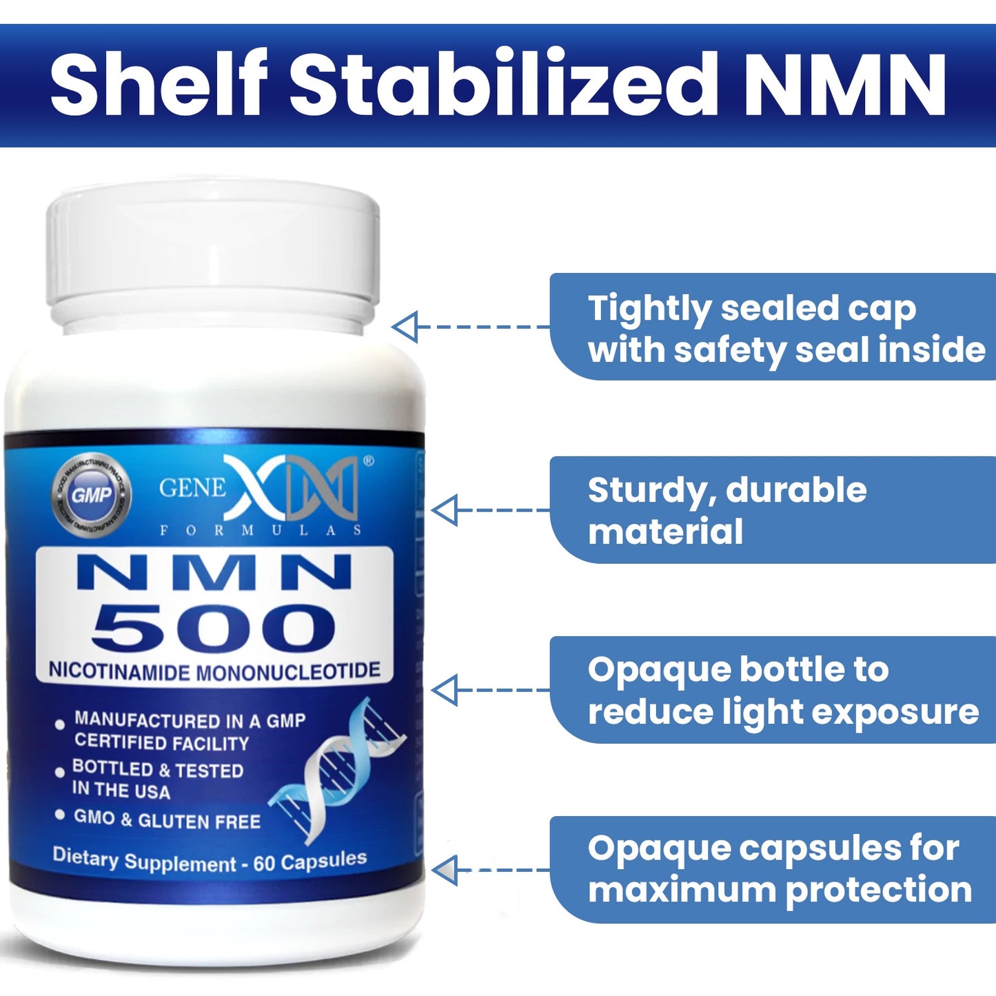 NMN Nicotinamide Mononucleotide Supplement 500mg (60 Capsules)