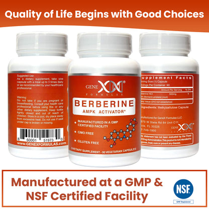 Genex Berberine HCl 500mg (90 Capsules)