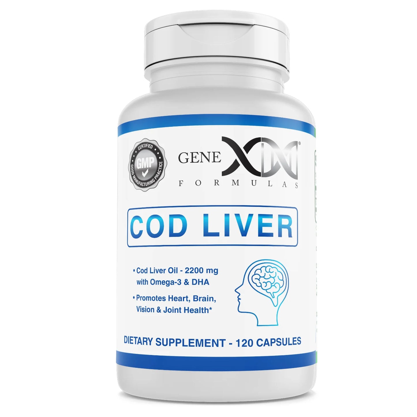Genex Cod Liver Oil with Omega-3 & DHA (120 Capsules)
