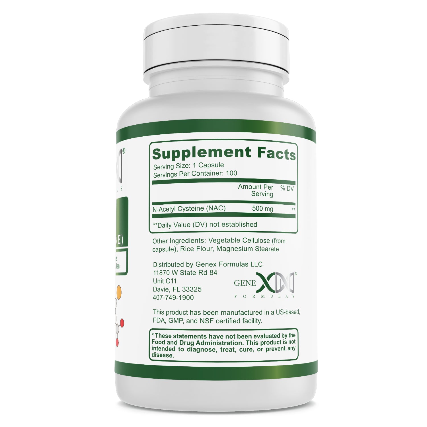 GENEX NAC 500mg per capsule – Genex Formulas LLC