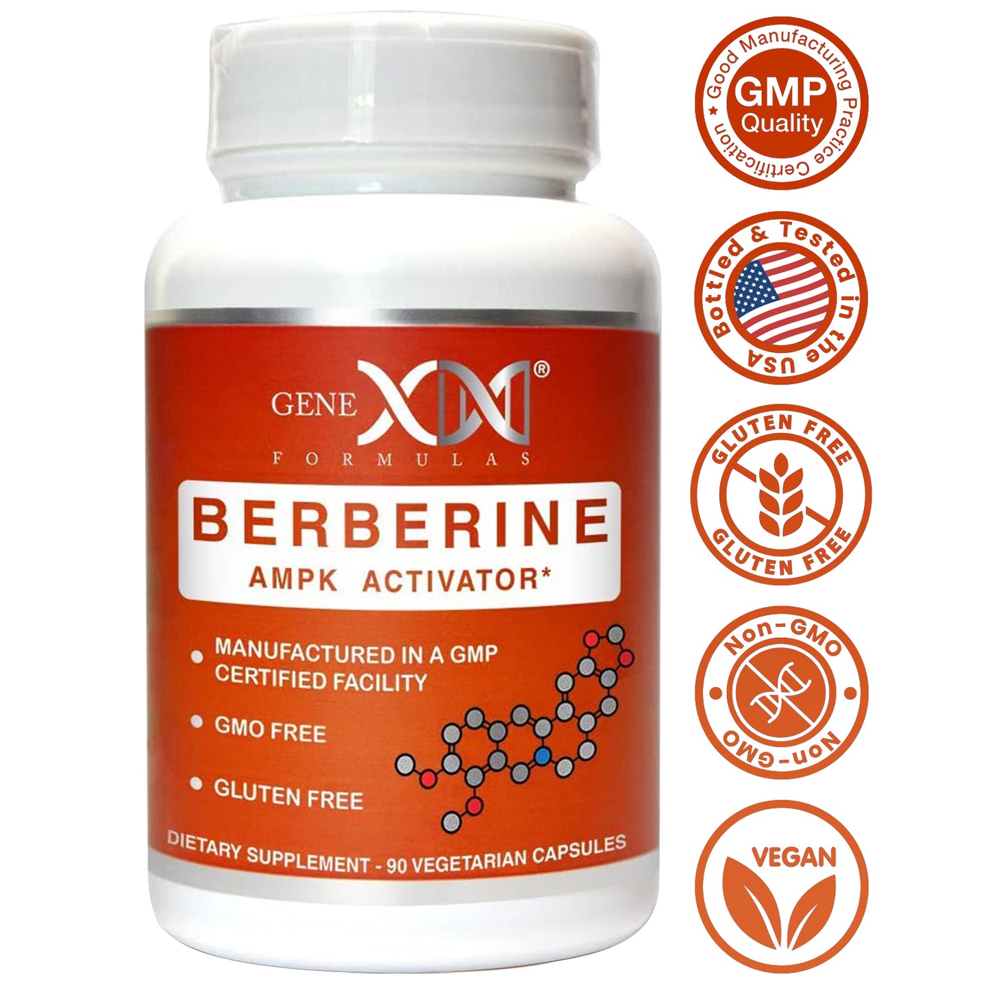 Genex Berberine HCl 500mg (90 Capsules)