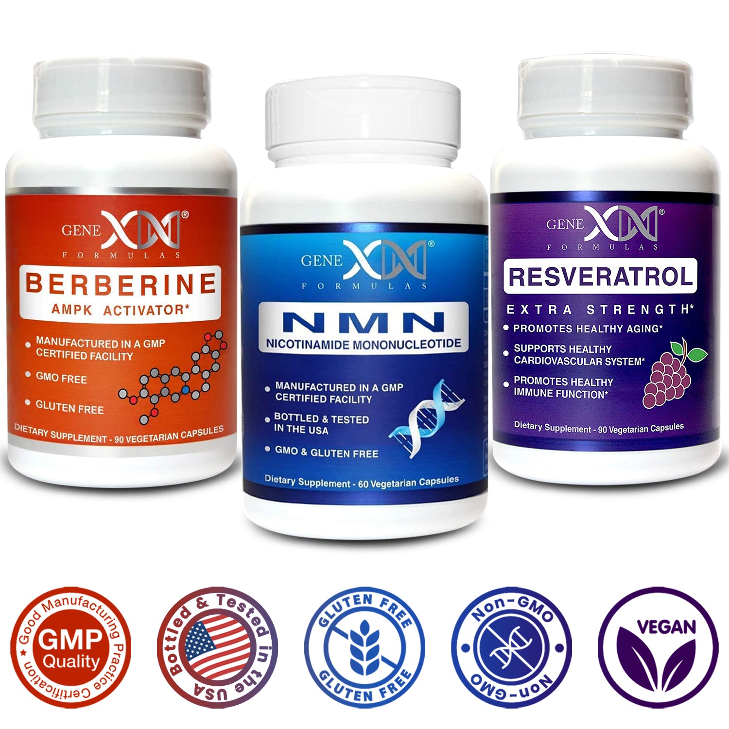 NMN, Resveratrol & Berberine Power Pack Genex Formulas LLC