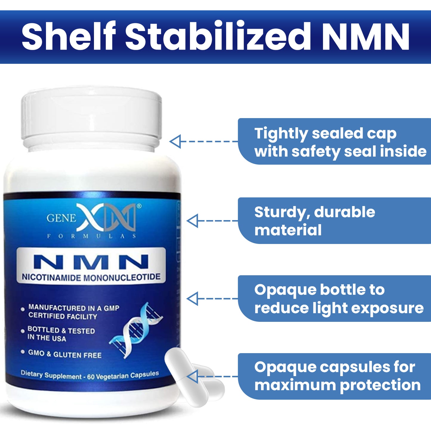 Genex 250mg NMNs Nicotinamide Mononucleotide (60 Capsules)