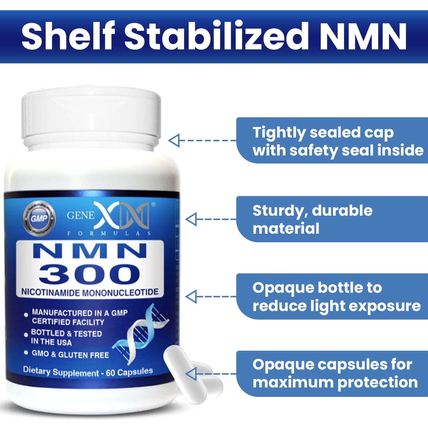 NMN 300mg - Nicotinamide Mononucleotide (60 Capsules)