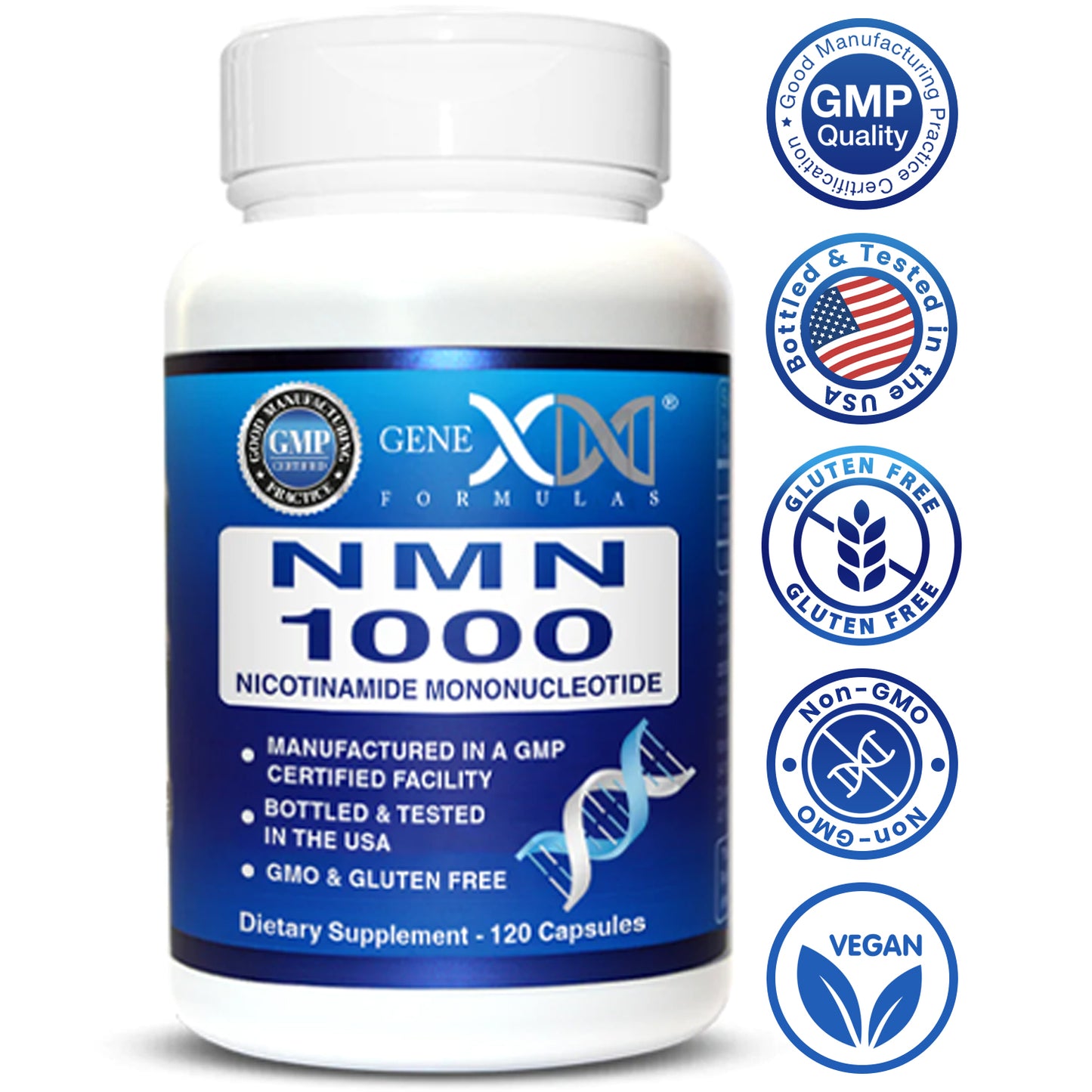 NMNs Nicotinamide Mononucleotide 1000mg per serving (120 Capsules)