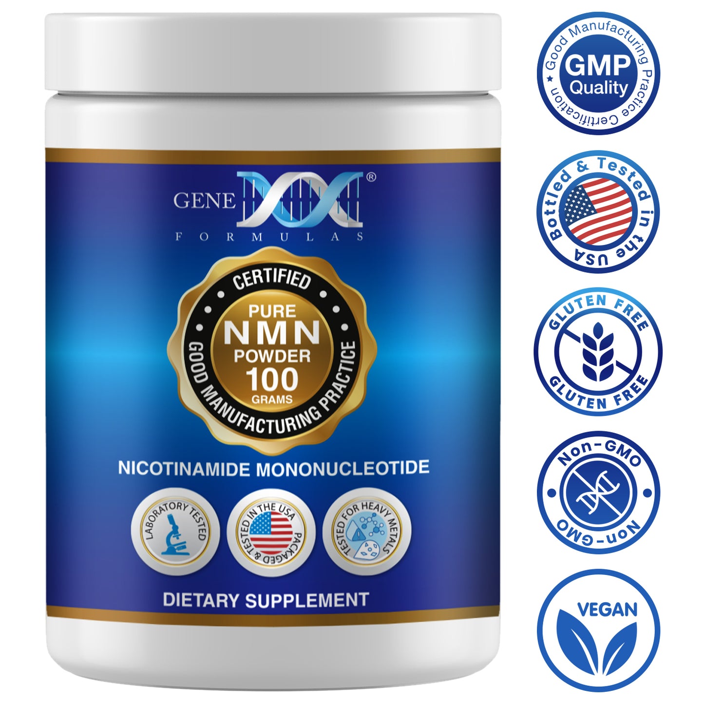Genex Formulas NMN Pure 100 grams Powder Nicotinamide Mononucleotide