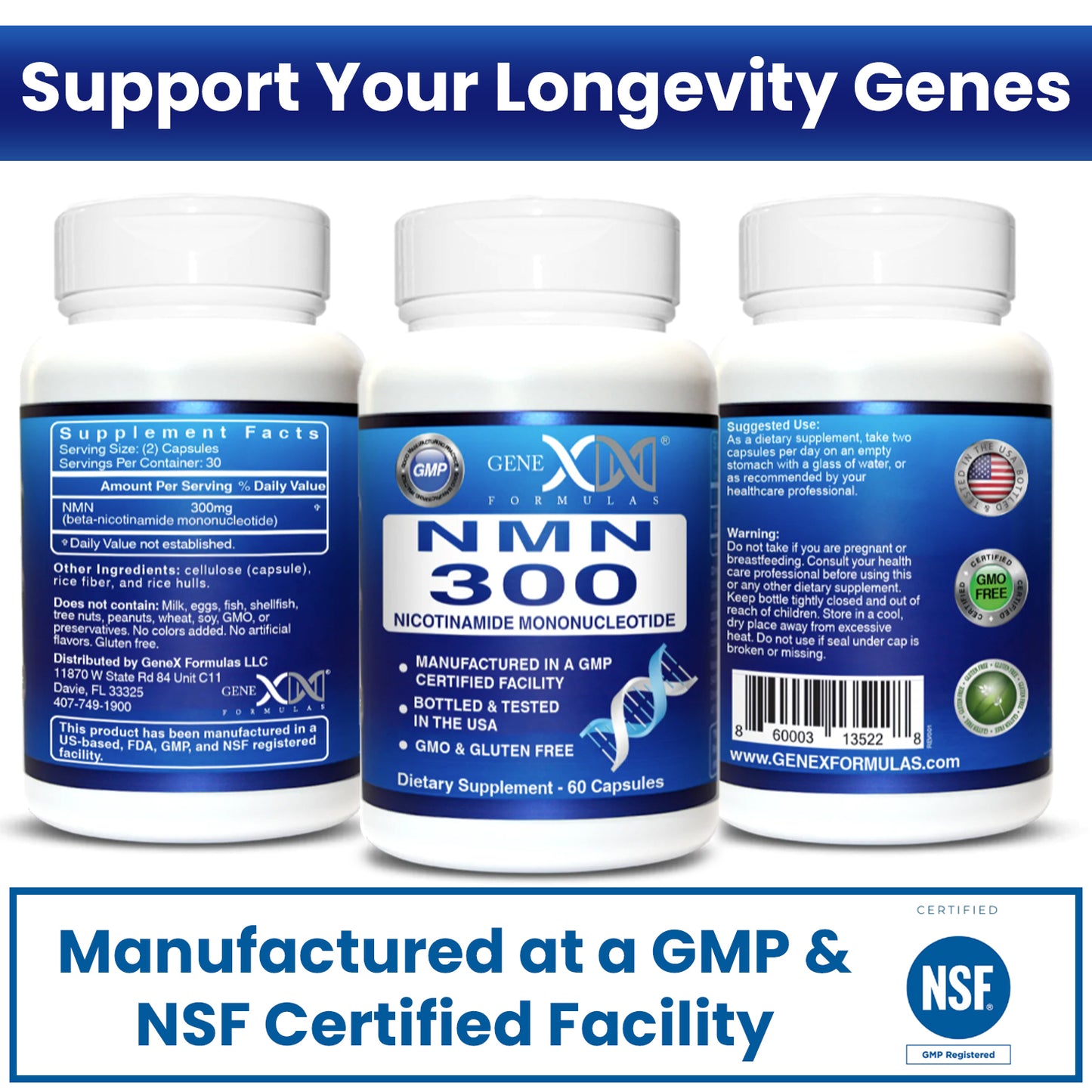 NMN 300mg - Nicotinamide Mononucleotide (60 Capsules)