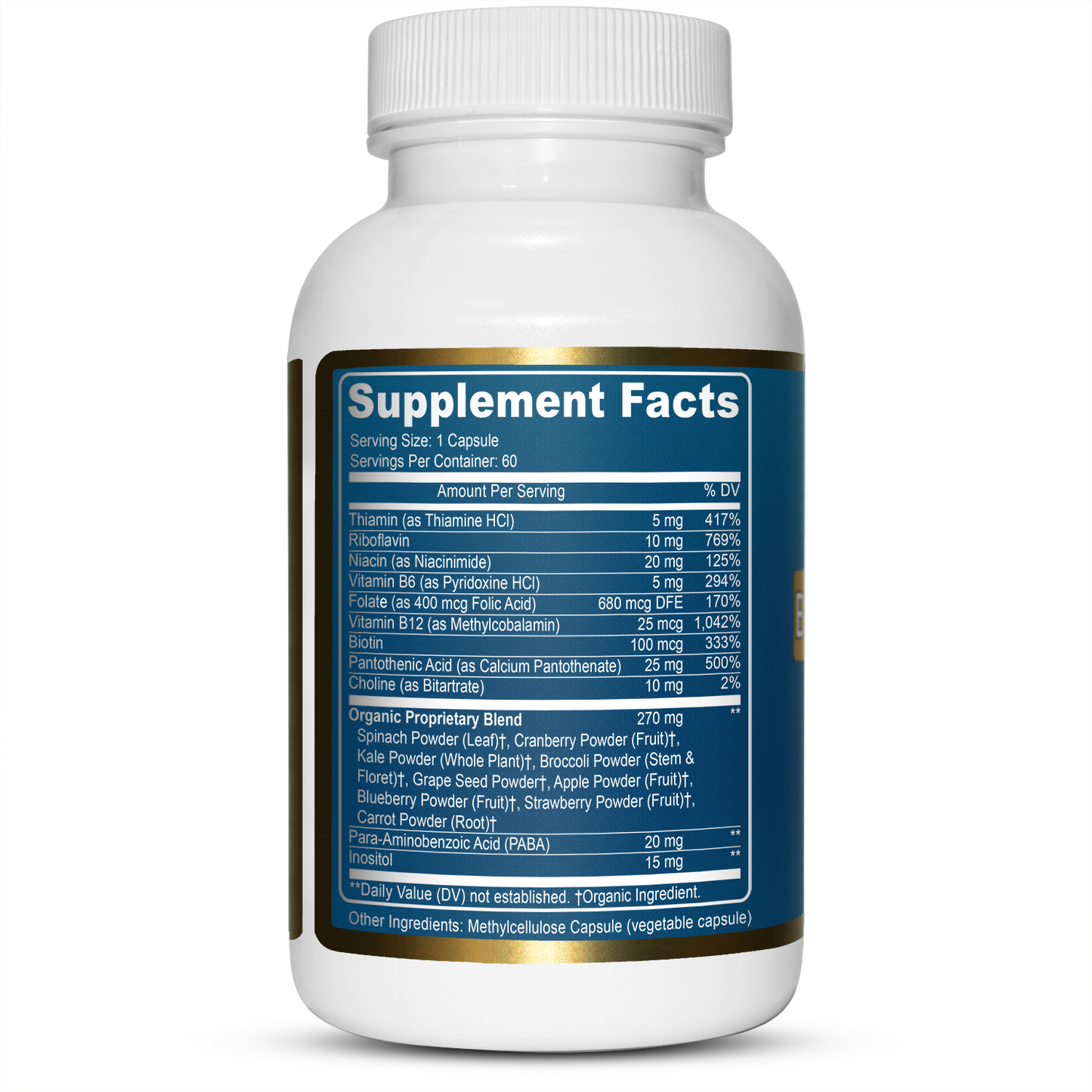 Genex Vitamin B-Complex Proprietary Organic Blend (60 Capsules)