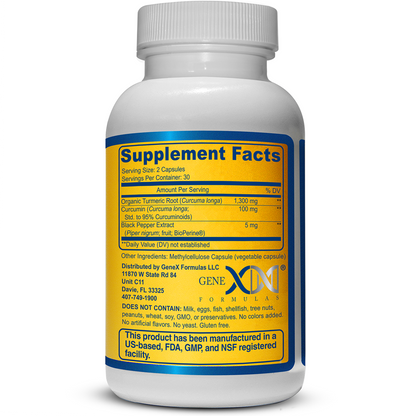 Genex Turmeric Curcumin 1300mg with BioPerine® (60 Capsules)